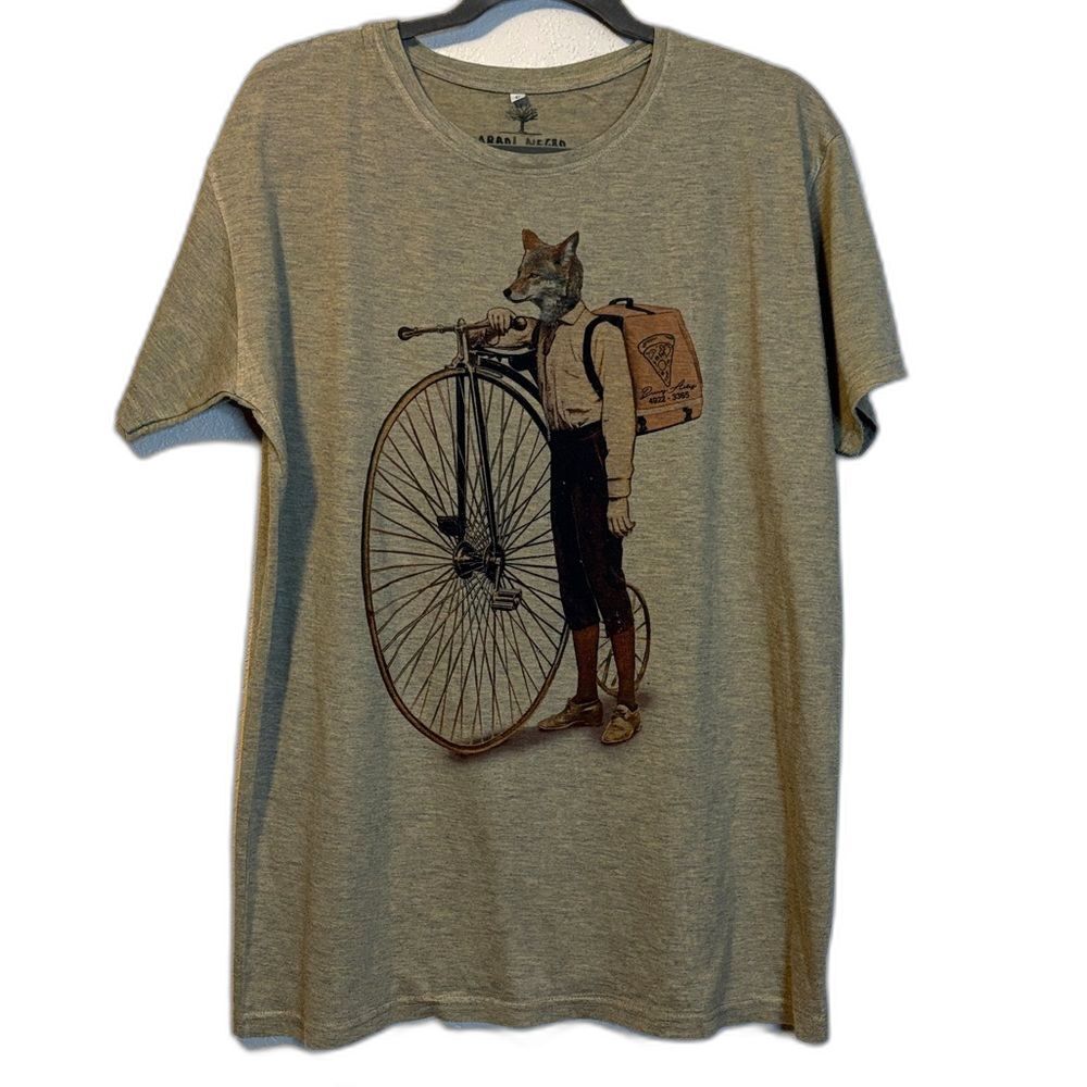 Abrol Negro Remeras screen print T-shirt size L
